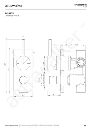 Astra Walker Wall Mixers Astra Walker Icon Diverter Mixer