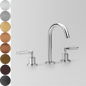 Astra Walker Basin Taps Astra Walker Knurled Icon + Lever Gooseneck Basin Set with 115mm Spout