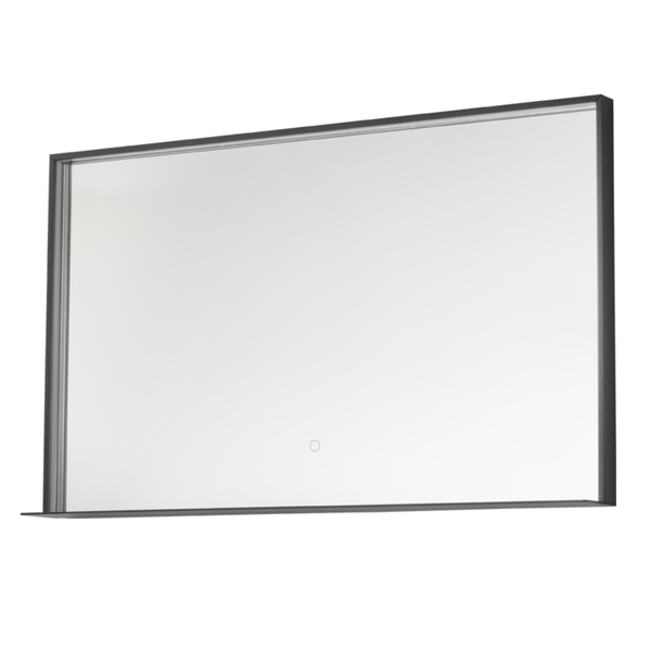 Bathroom Mirror | Mirror with Lights | Black 1200 Mirror with Shelf ...